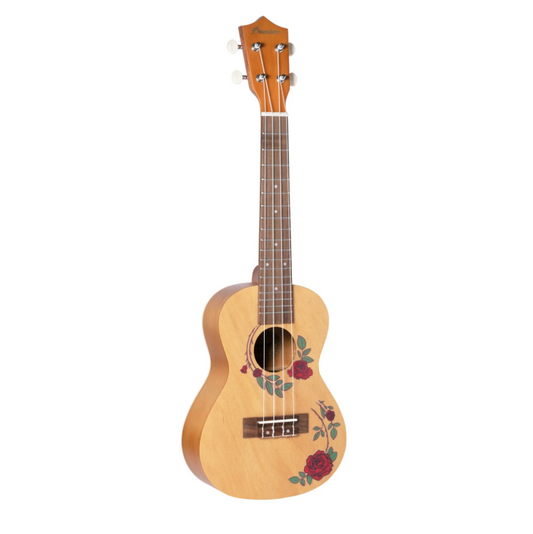 Bamboo U-23 Concert Ukulele Roses-S With Bag